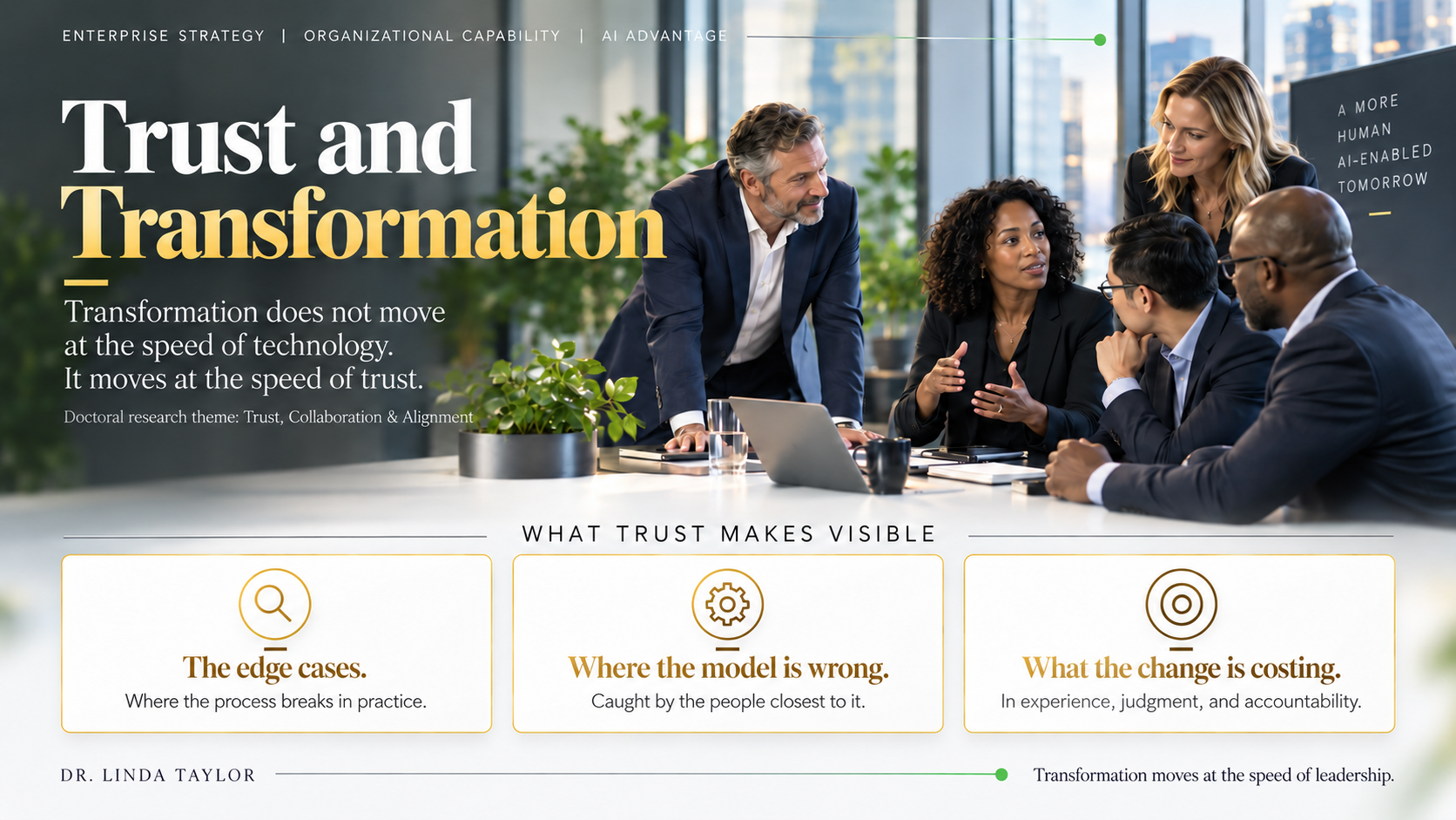 AI adoption trust and organizational transformation leadership